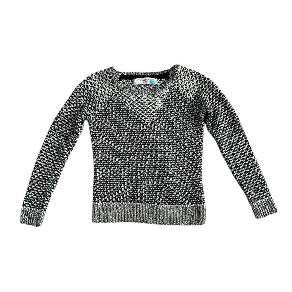 Sparrow Anthropologie Black and White Wool Blend Sweater